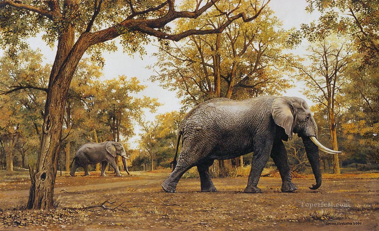 Elefant Mäander Ölgemälde